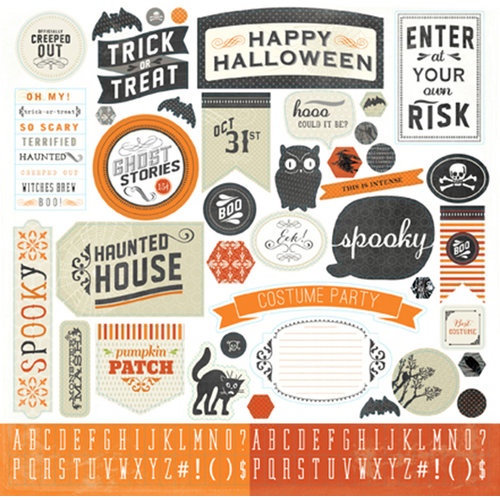 Carta Bella Paper - Happy Haunting Collection - Halloween - 12 x 12 Cardstock Stickers - Elements