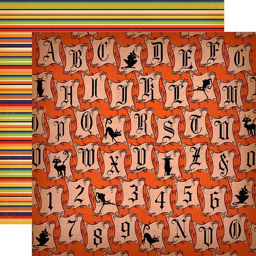 Carta Bella Paper - Haunted House Collection - Halloween - 12 x 12 Double Sided Paper - Halloween Letters