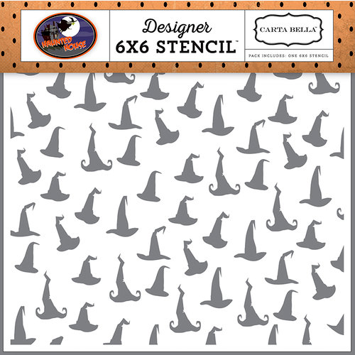 Carta Bella Paper - Haunted House Collection - Halloween - 6 x 6 Stencil - Witch Hats