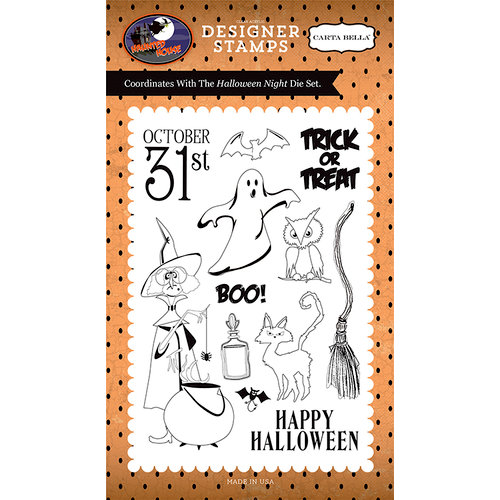 Carta Bella Paper - Haunted House Collection - Halloween - Clear Photopolymer Stamps - Halloween Night