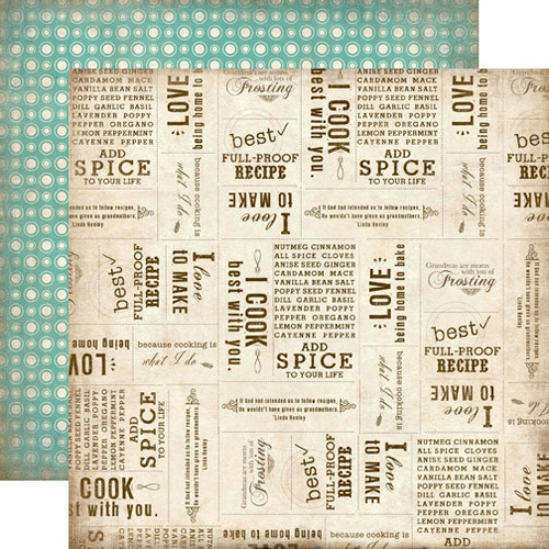 Carta Bella Paper - Homemade with Love Collection - 12 x 12 Double Sided Paper - Baking Words