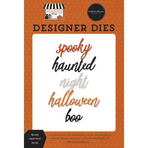 Carta Bella Paper - Halloween Market Collection - Designer Dies - Spooky Night Word