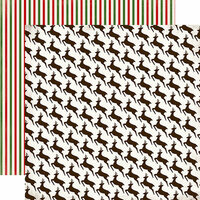 Carta Bella - Have a Merry Christmas Collection - 12 x 12 Double Sided Paper - Leaping Reindeer