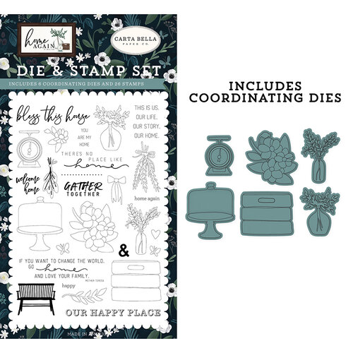 Carta Bella Paper - Home Again Collection - Designer Dies and Clear Photopolymer Stamps - Gather Together