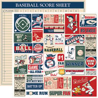 Carta Bella Paper - Home Run Collection - 12 x 12 Double Sided Paper - Multi Journaling Cards