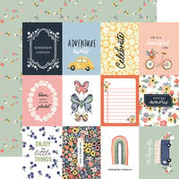 Carta Bella Paper - Here There And Everywhere Collection - 12 x 12 Double Sided Paper - 3 x 4 Journaling Cards