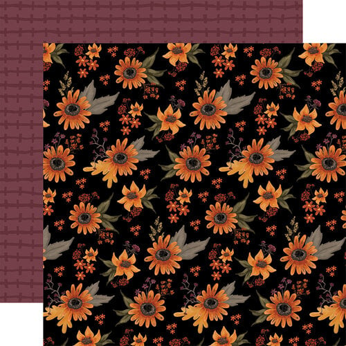 Carta Bella Paper - Halloween Collection - 12 x 12 Double Sided Paper - Spooked Sunflowers