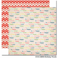 Carta Bella Paper - Its a Celebration Collection - 12 x 12 Double Sided Paper - Birthday Words