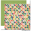 Carta Bella Paper - Its a Celebration Collection - 12 x 12 Double Sided Paper - Chevron