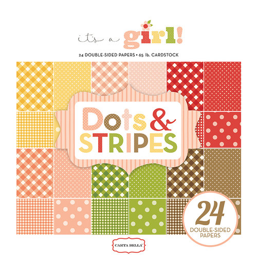 Carta Bella Paper - Dots and Stripes Collection - 6 x 6 Paper Pad - Its a Girl