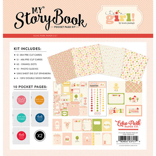 Carta Bella Paper - It's a Girl Collection - 12 x 12 My StoryBook Pocket Page Kit