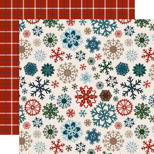 Carta Bella Paper - Let it Snow Collection - 12 x 12 Double Sided Paper - Glistening Snowflakes