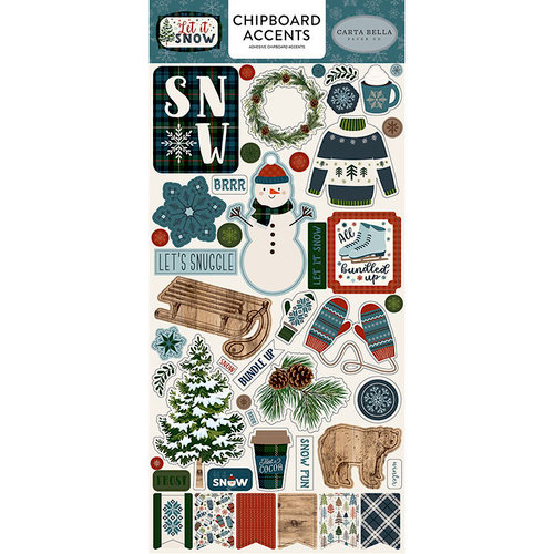 Carta Bella Paper - Let it Snow Collection - Chipboard Stickers - Accents