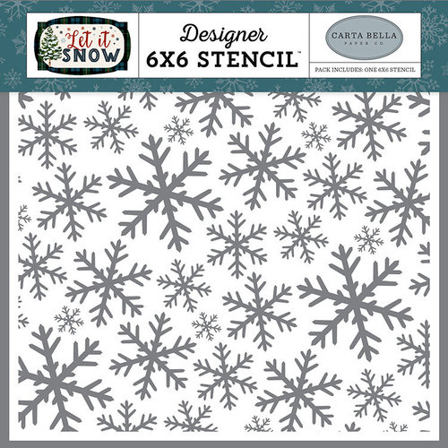 Carta Bella Paper - Let it Snow Collection - 6 x 6 Stencil - Frosted Window Panes