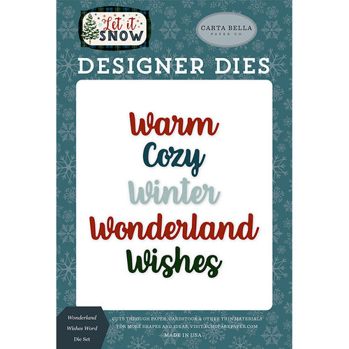 Carta Bella Paper - Let it Snow Collection - Designer Dies - Wonderland Wishes Word