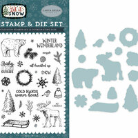 Carta Bella Paper - Let it Snow Collection - Designer Die and Clear Acrylic Stamp Set - Cold Hands, Warm Heart