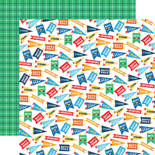 Carta Bella Paper - Little Boy Collection - 12 x 12 Double Sided Paper - Beaming Banners