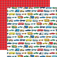 Carta Bella Paper - Little Boy Collection - 12 x 12 Double Sided Paper - Versatile Vehicles