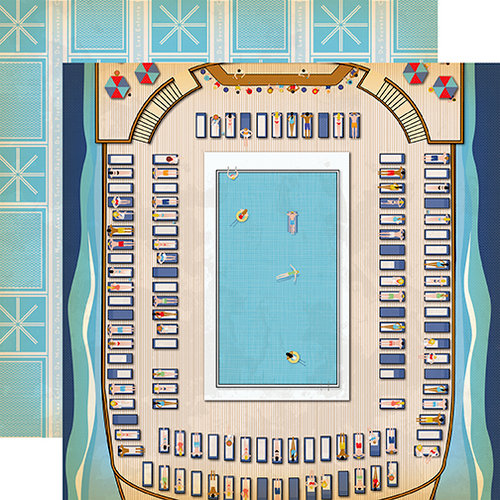Carta Bella Paper - Let's Cruise Collection - 12 x 12 Double Sided Paper - Pool Time