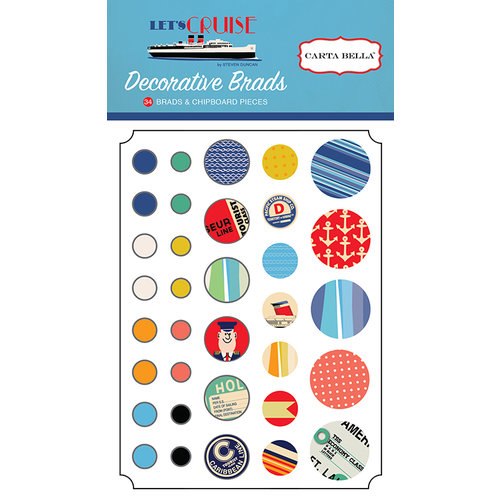 Carta Bella Paper - Let's Cruise Collection - Decorative Brads