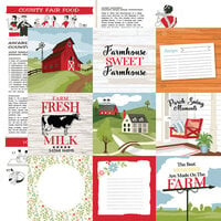 Carta Bella Paper - Farmhouse Living Collection - 12 x 12 Double Sided Paper - 4 x 4 Journaling Cards