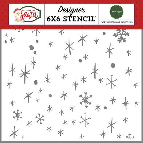 Carta Bella Paper - Letters To Santa Collection - Christmas - 6 x 6 Stencils - Very Merry Snow