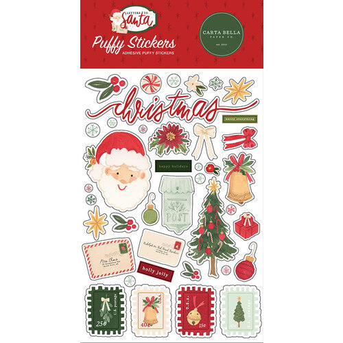 Carta Bella Paper - Letters To Santa Collection - Christmas - Puffy Stickers