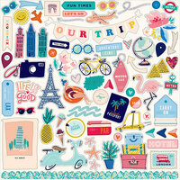 Carta Bella Paper - Let's Travel Collection - 12 x 12 Cardstock Stickers - Elements