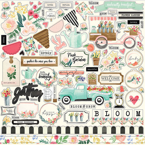 Carta Bella Paper - Flower Market Collection - 12 x 12 Cardstock Stickers - Elements