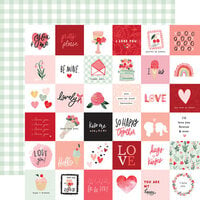 Carta Bella Paper - My Valentine Collection - 12 x 12 Double Sided Paper - 2 x 2 Journaling Cards