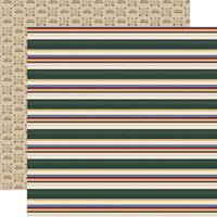 Carta Bella Paper - Outdoor Adventures Collection - 12 x 12 Double Sided Paper - Campfire Stripe