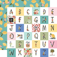 Carta Bella Paper - Oh Happy Day Collection - 12 x 12 Double Sided Paper - Happy Alphabet