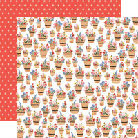 Carta Bella Paper - Oh Happy Day Collection - 12 x 12 Double Sided Paper - Basket of Flowers