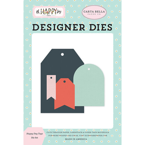 Carta Bella Paper - Oh Happy Day Collection - Designer Dies - Happy Day Tags