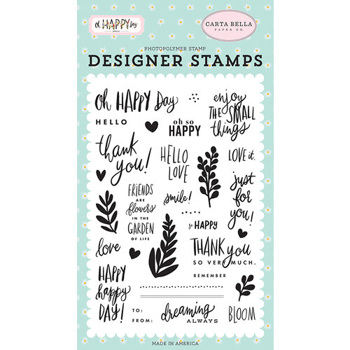 Carta Bella Paper - Oh Happy Day Collection - Clear Photopolymer Stamps - Happy Happy Day