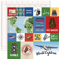Carta Bella Paper - Our Travel Adventure Collection - 12 x 12 Double Sided Paper - Journaling Cards