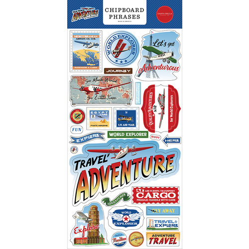 Carta Bella Paper - Our Travel Adventure Collection - Chipboard Embellishments - Phrases