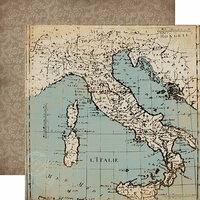 Carta Bella Paper - Old World Travel Collection - 12 x 12 Double Sided Paper - Old World Map