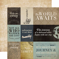 Carta Bella Paper - Old World Travel Collection - 12 x 12 Double Sided Paper - Journaling Cards