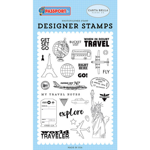 Carta Bella Paper - Passport Collection - Clear Photopolymer Stamps - Get Set Go