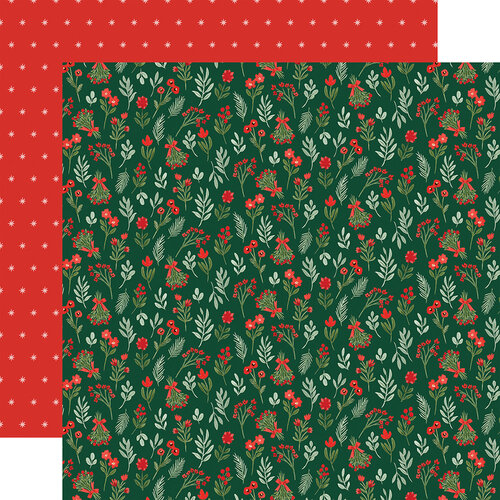 Carta Bella Paper - Christmas Flora Collection - Peaceful - 12 x 12 Double Sided Paper - Stems