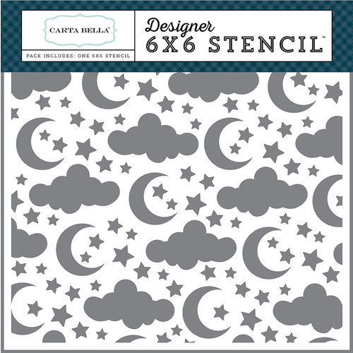 Carta Bella Paper - Rock-A-Bye Baby Boy Collection - 6 x 6 Stencil - Sleep Tight