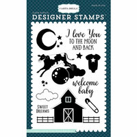 Carta Bella Paper - Rock-A-Bye Baby Boy Collection - Clear Photopolymer Stamps - To The Moon and Back