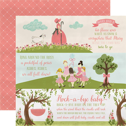 Carta Bella Paper - Rock-A-Bye Baby Girl Collection - 12 x 12 Double Sided Paper - Girl Nursery Rhymes
