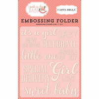 Carta Bella Paper - Rock-A-Bye Baby Girl Collection - Embossing Folder - Sweet Baby Girl