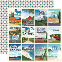 Carta Bella Paper - Road Trip Collection - 12 x 12 Double Sided Paper - 3 x 4 Journaling Cards