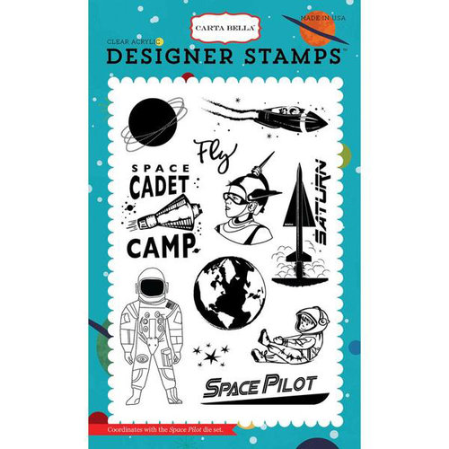 Carta Bella Paper - Space Academy Collection - Clear Photopolymer Stamps - Space Pilot