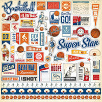 Carta Bella Paper - Slam Dunk Collection - 12 x 12 Cardstock Stickers - Elements