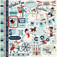 Carta Bella Paper - Snow Fun Collection - 12 x 12 Cardstock Stickers - Elements