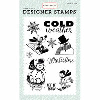 Carta Bella Paper - Snow Fun Collection - Clear Acrylic Stamps - Wintertime